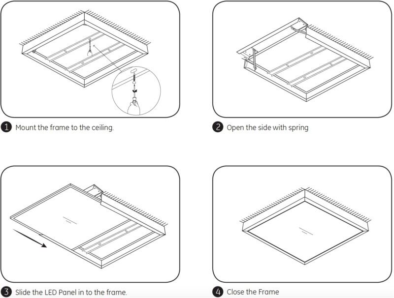 Screwless Surface Mount Frame for LED panel light - SGSLight